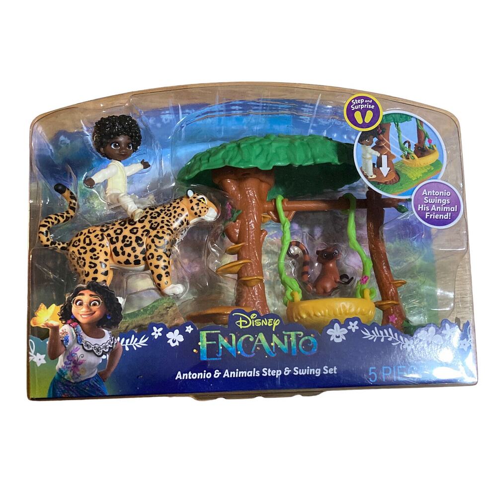 Disney Encanto Antonio & Animals Step & Swing Set Playset And Figures 5 Pieces